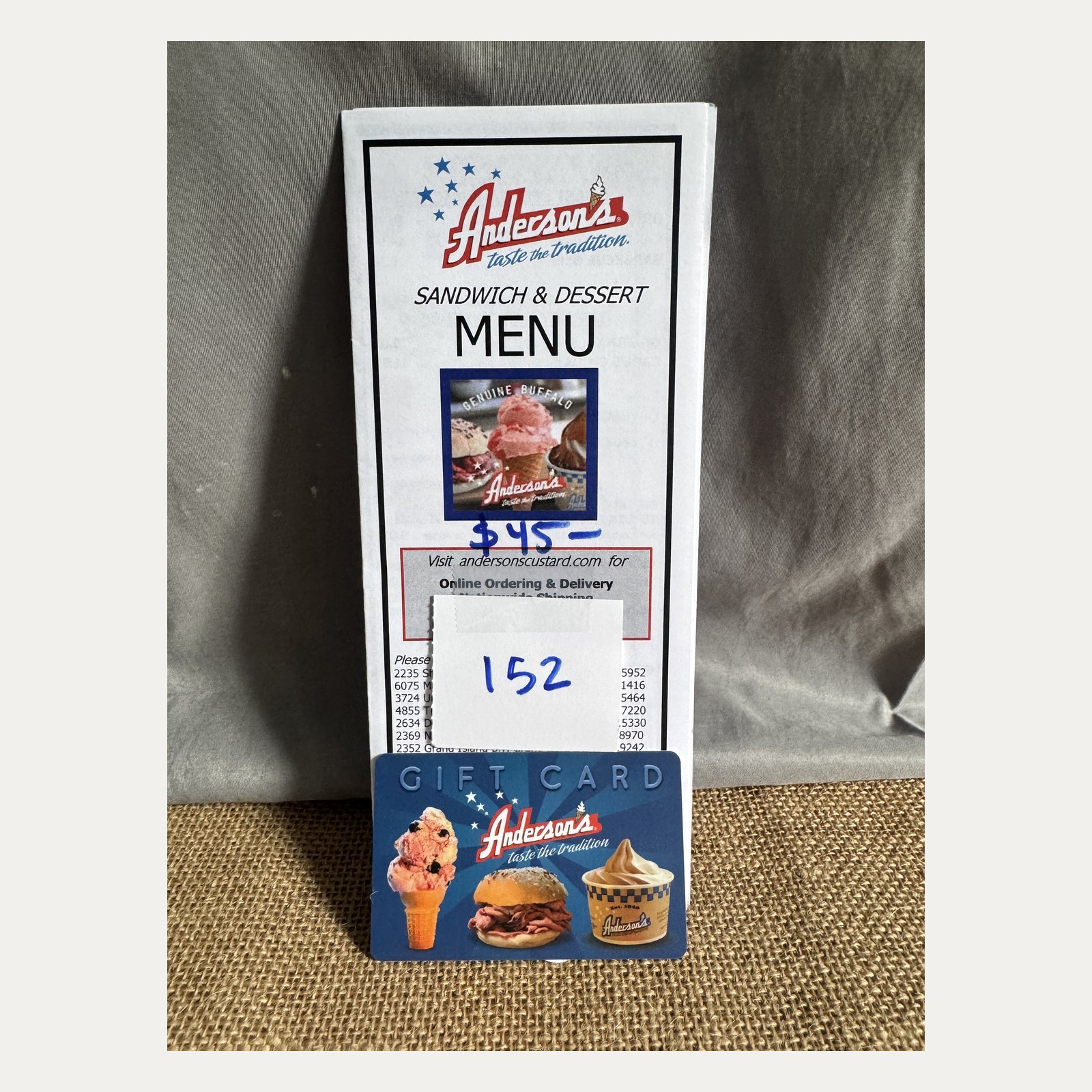 Raffle Basket/Item #152: Andersons Gift Card