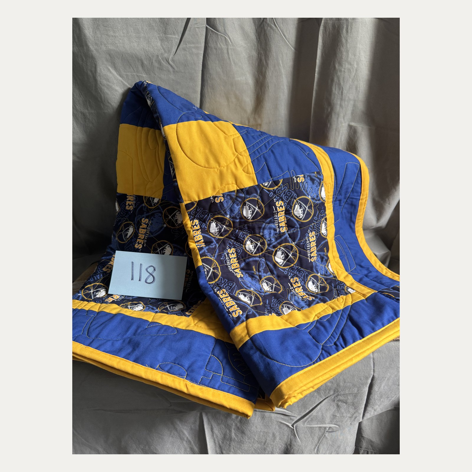Raffle Basket/Item #118: Buffalo Sabres Handmade Quilt