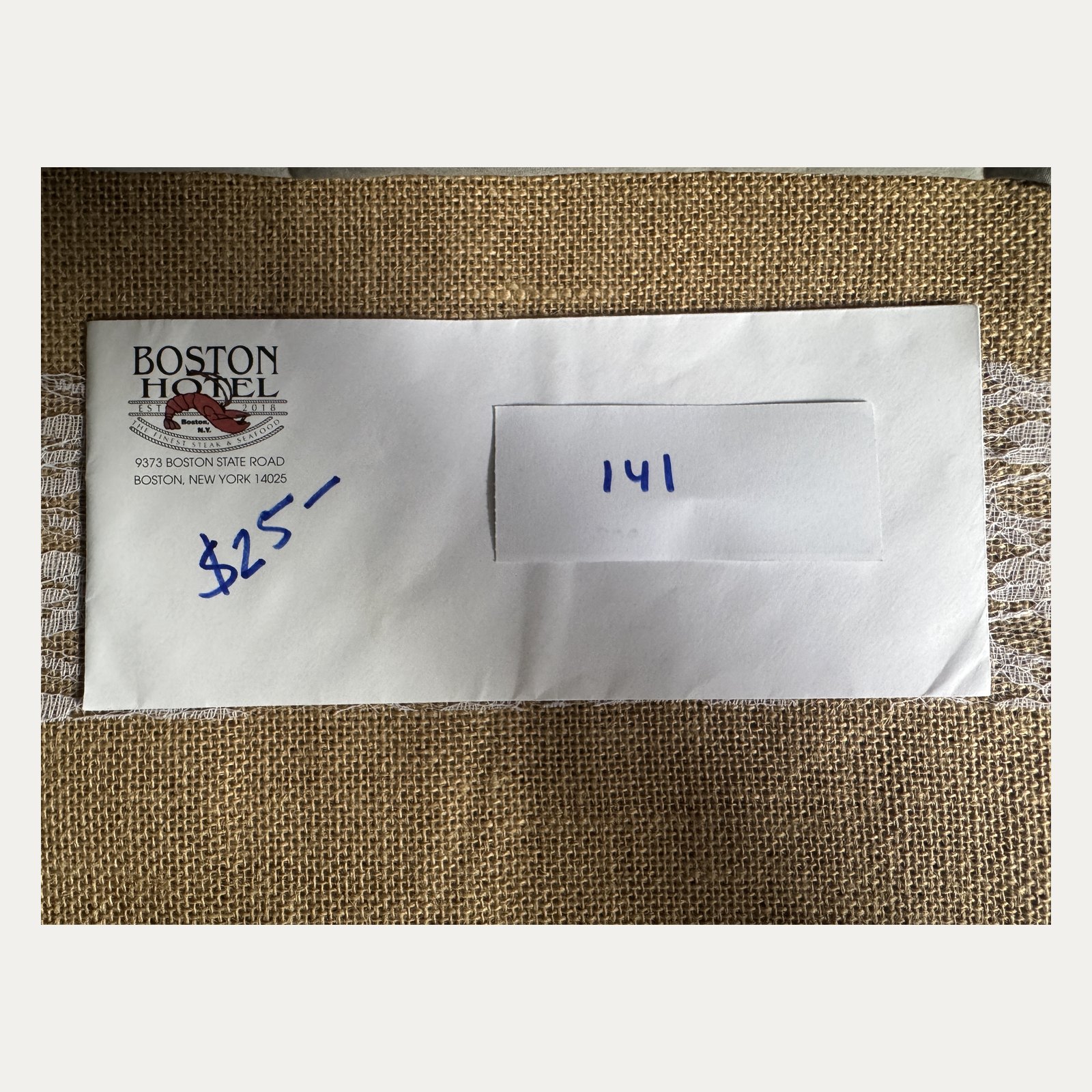 Raffle Basket/Item #141: Boston Hotel Gift Certificate