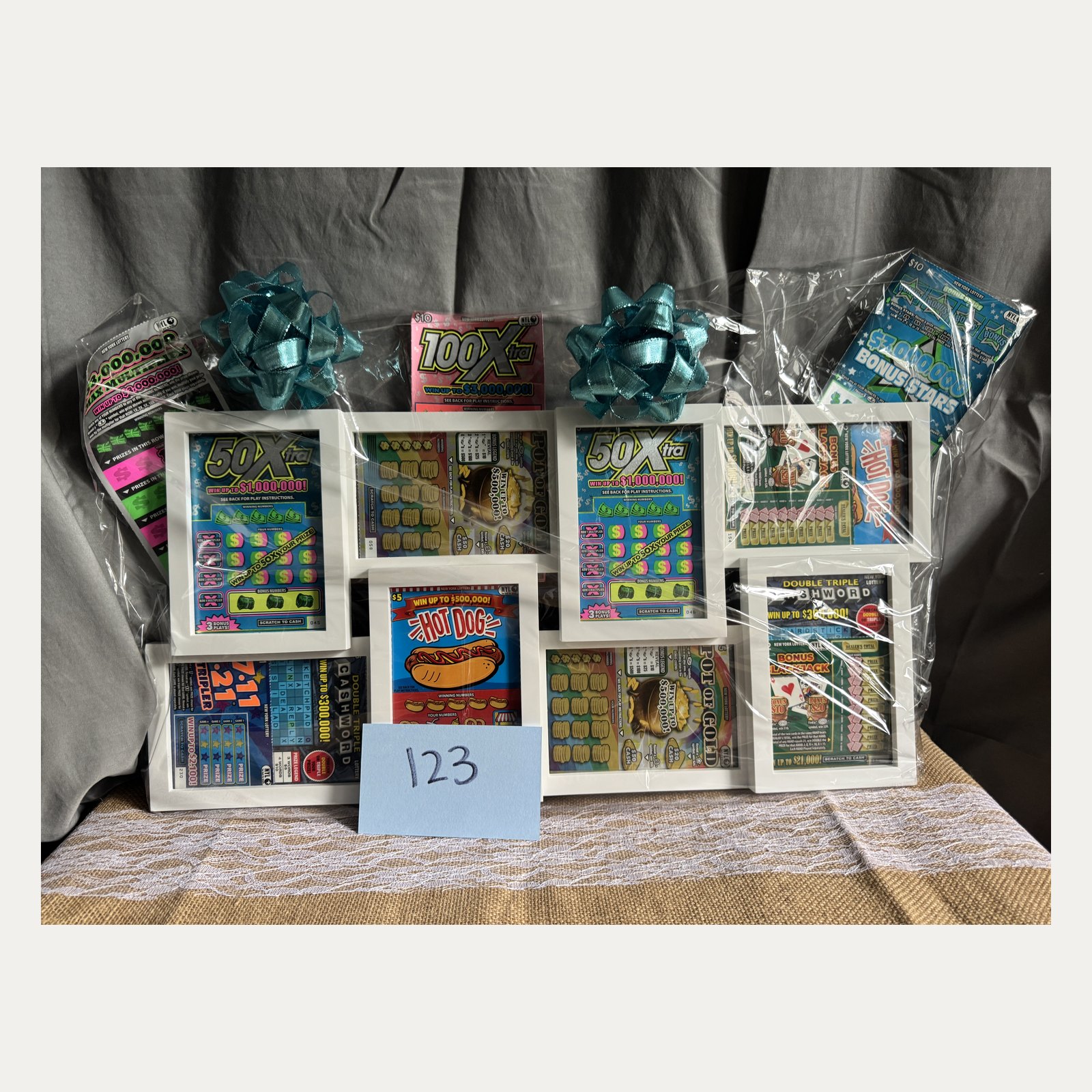 Premium Raffle Item #123: Lottery Ticket Showcase
