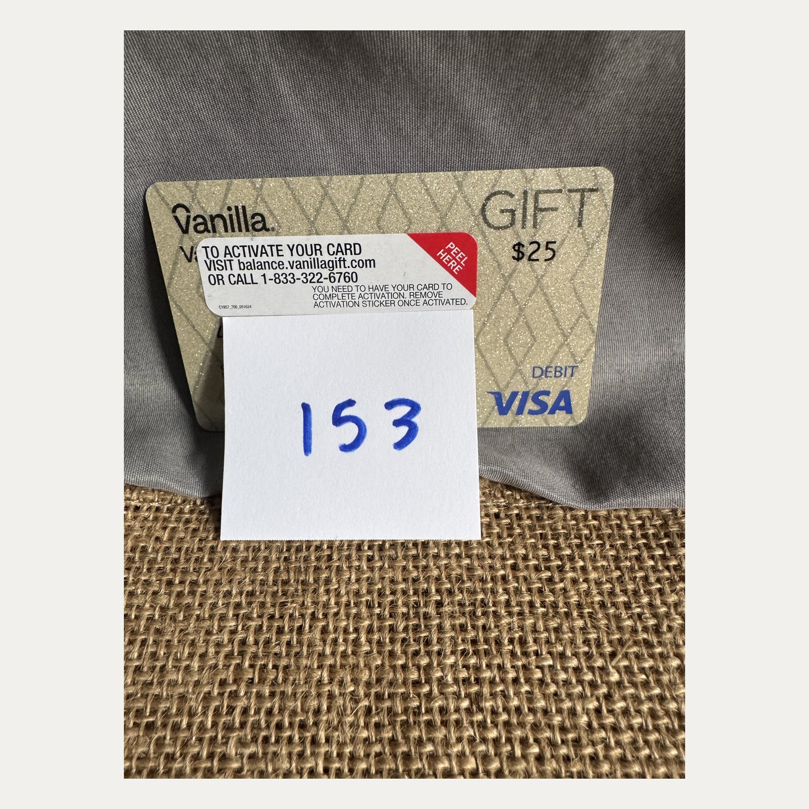 Raffle Basket/Item #153: Vanilla Visa Gift Card