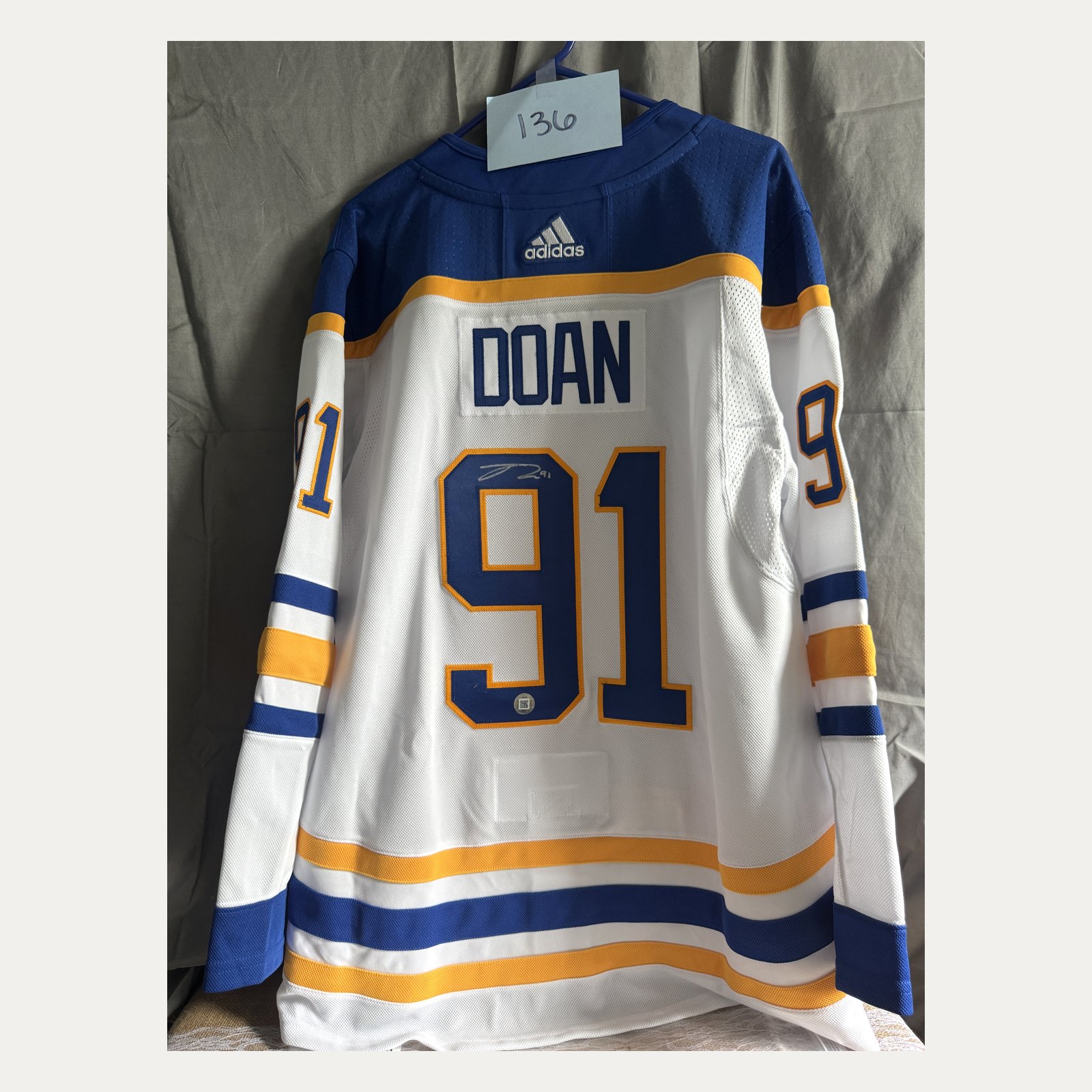 Premium Raffle Item #136: Josh Doan Autographed Buffalo Sabres Jersey